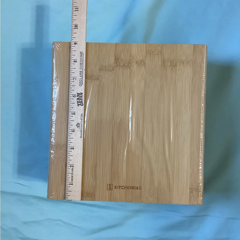 Kitchendao Universal Bamboo Knife Block NIB